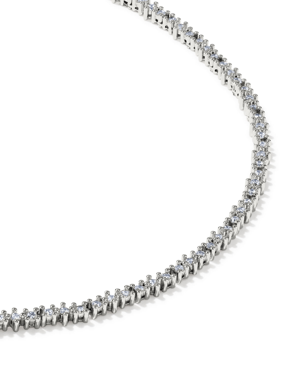 Kendra Scott Fate Tennis Necklace-Silver/White CZ