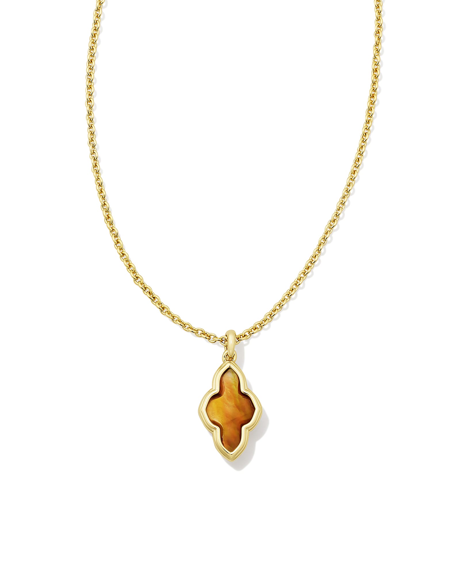 Large Flat Clover Pendant with Adelaide Mini Chain in 14k Gold