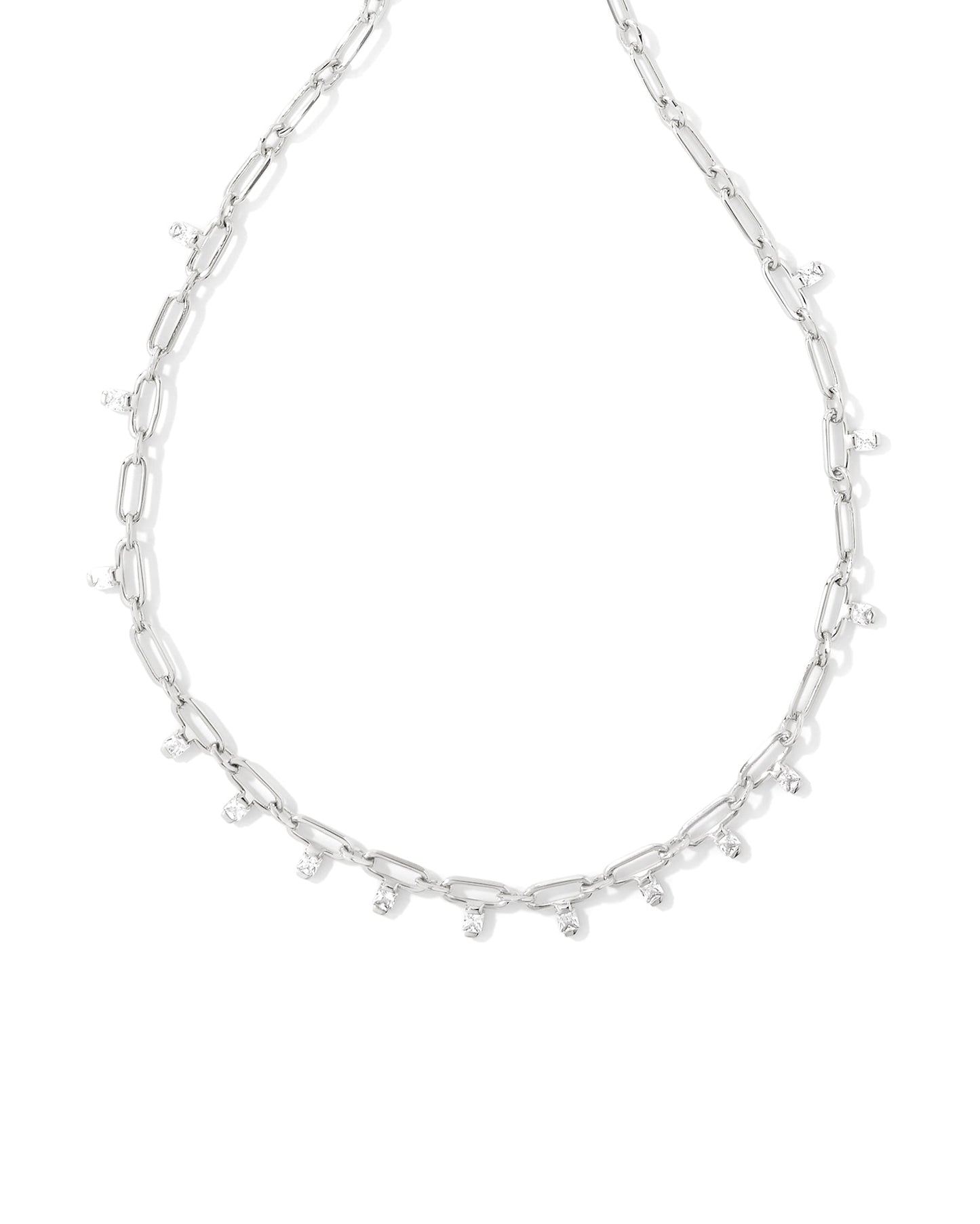 Kendra Scott Lindy Crystal Chain Necklace-Gold or Silver