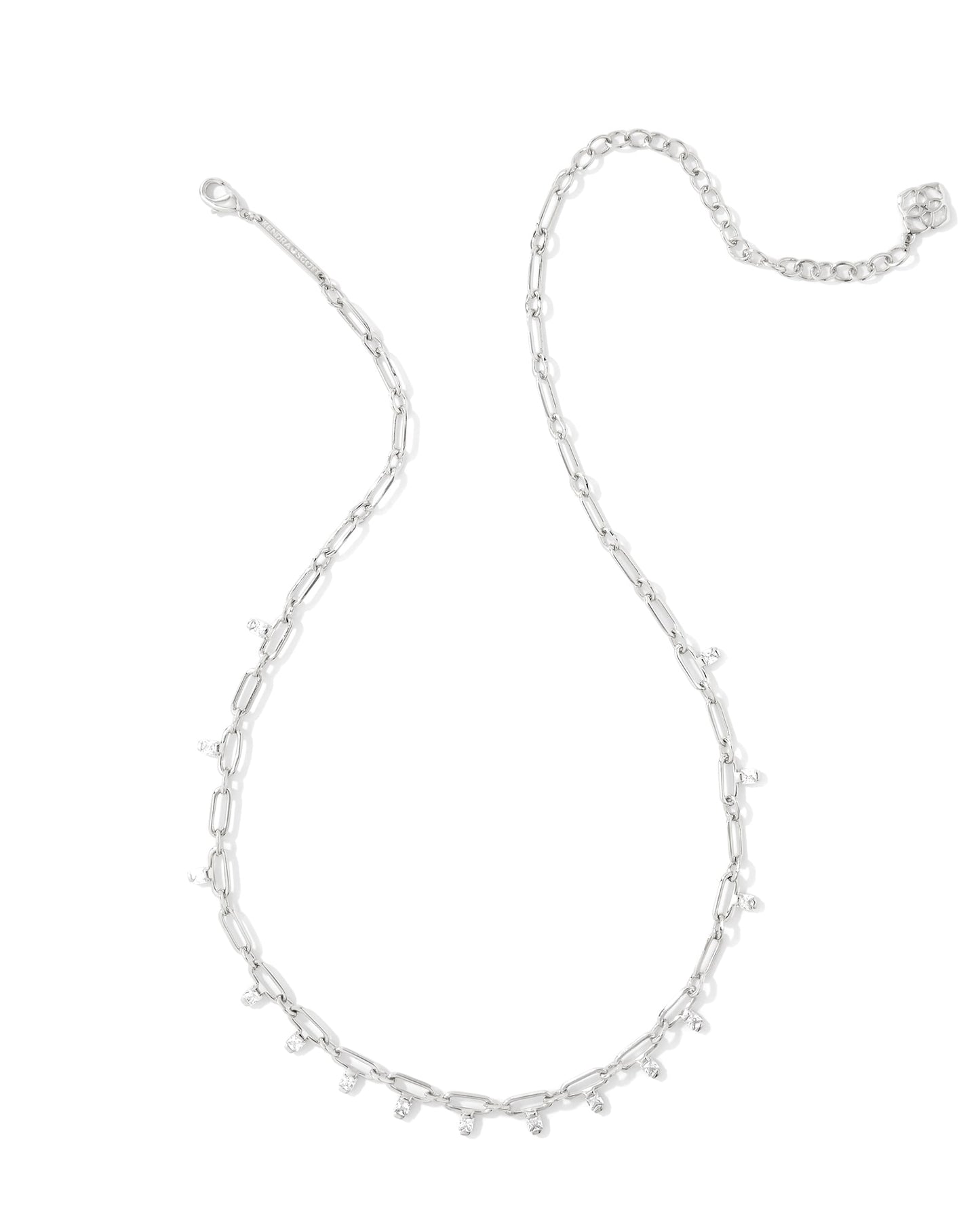 Kendra Scott Lindy Crystal Chain Necklace-Gold or Silver
