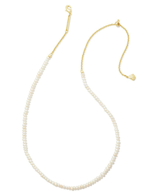 Kendra Scott Lolo Strand Necklace-Gold White Pearl
