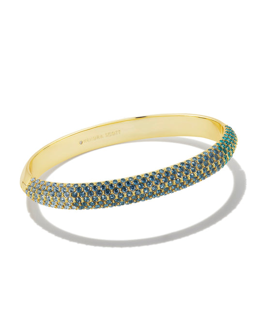 Kendra Scott Mikki Pave Bangle-Gold Green/Blue Ombre Mix