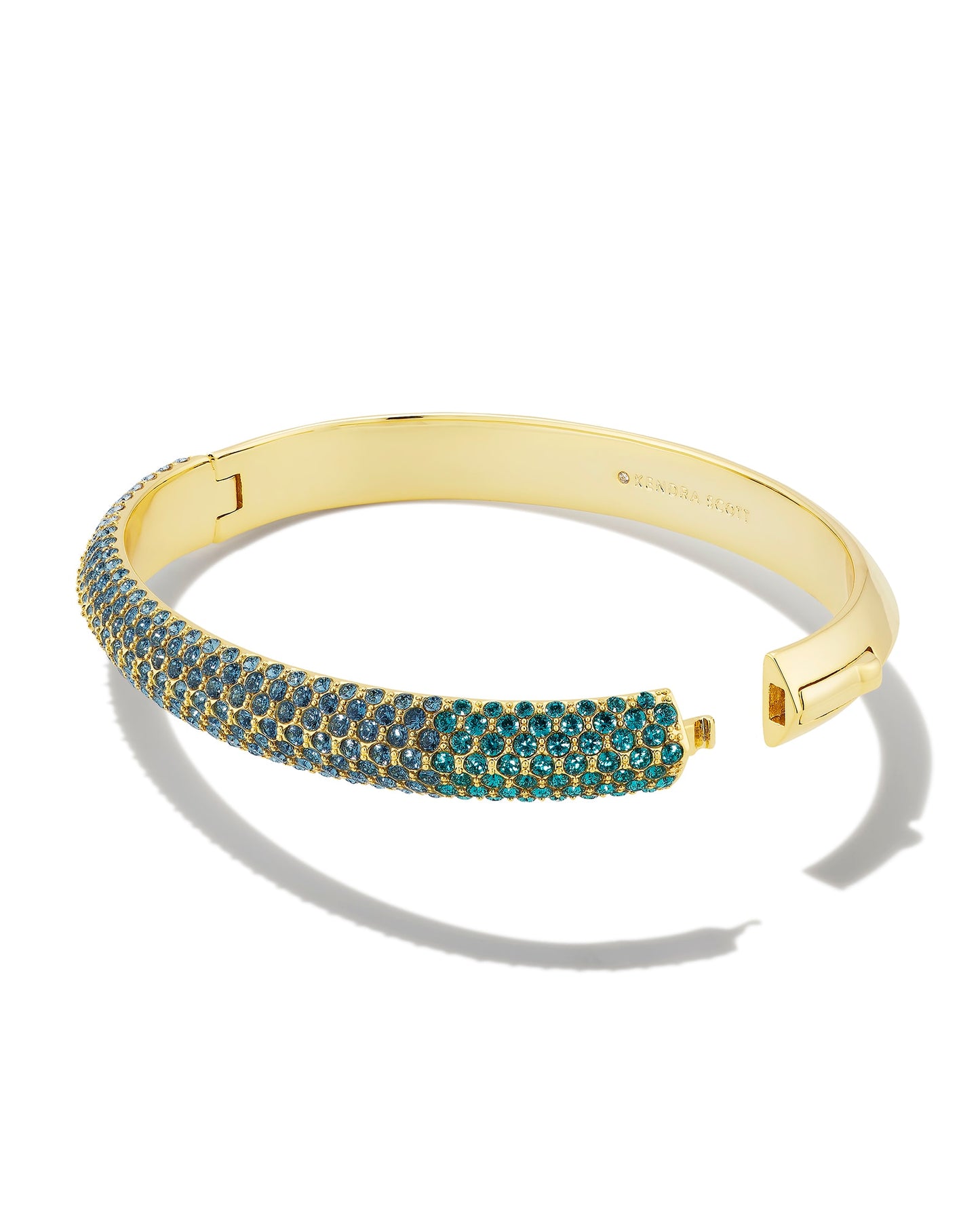 Kendra Scott Mikki Pave Bangle-Gold Green/Blue Ombre Mix
