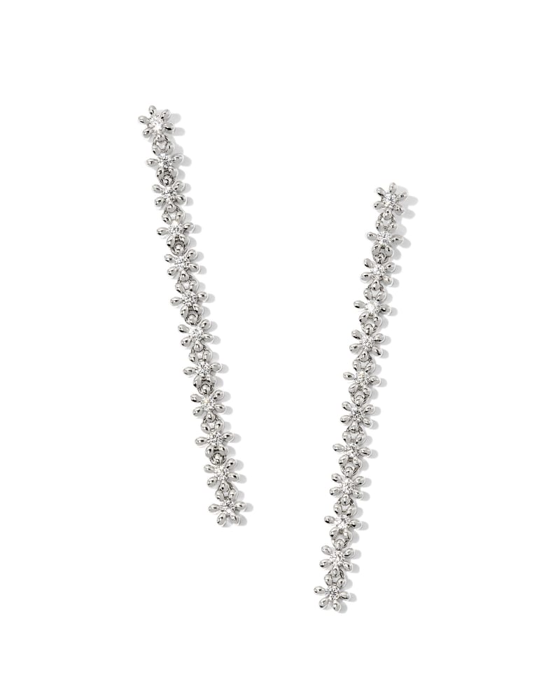 Kendra Scott Nydia Linear Earring - Silver White Crystal