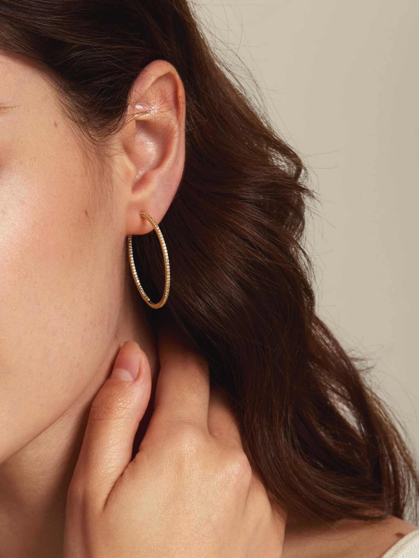 LeMel "Ophelia" CZ Hoop Earrings-Gold