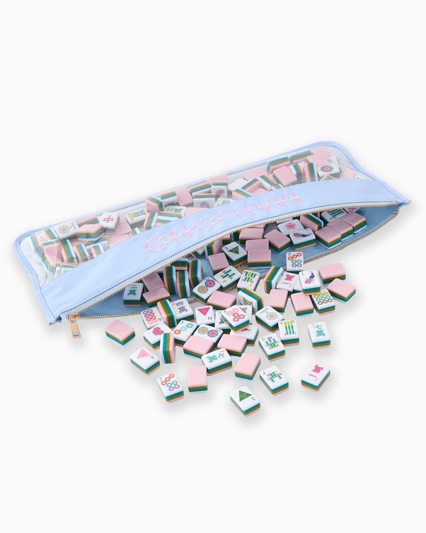 Oh My Mahjong Mahjong Bag-Light Blue Bamboo