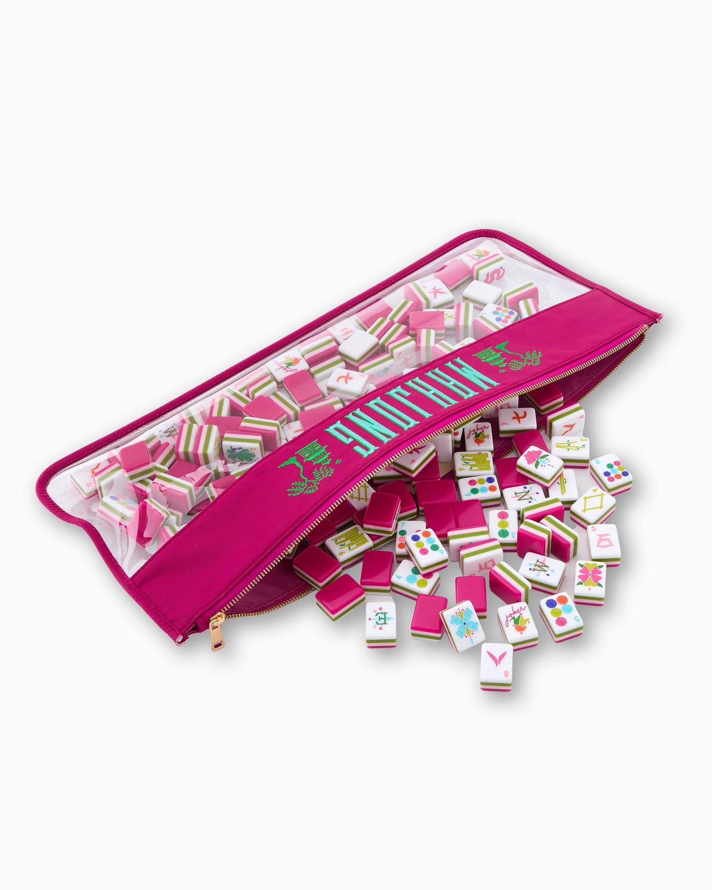 Oh My Mahjong Mahjong Bag-Magenta Pagoda