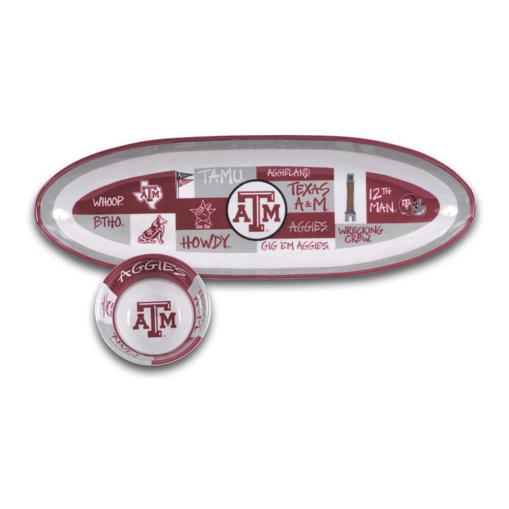 Magnolia Lane Melamine Chip/Dip Set-Texas A&M