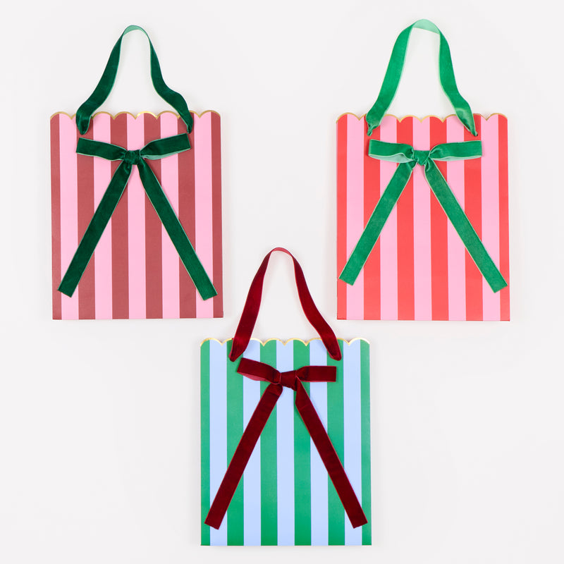 Meri Meri Striped Mixed Gift Bags-Medium