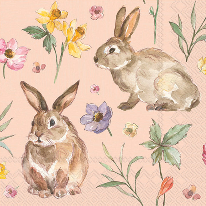 Cocktail Napkins-Soft Easter Bunnies 20ct.