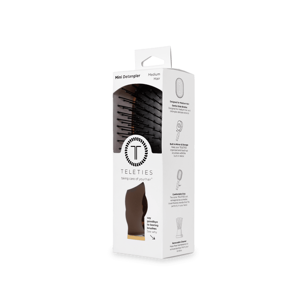 Teleties Mini Sized Detangler Hair Brush for Medium Hair – Tortoise