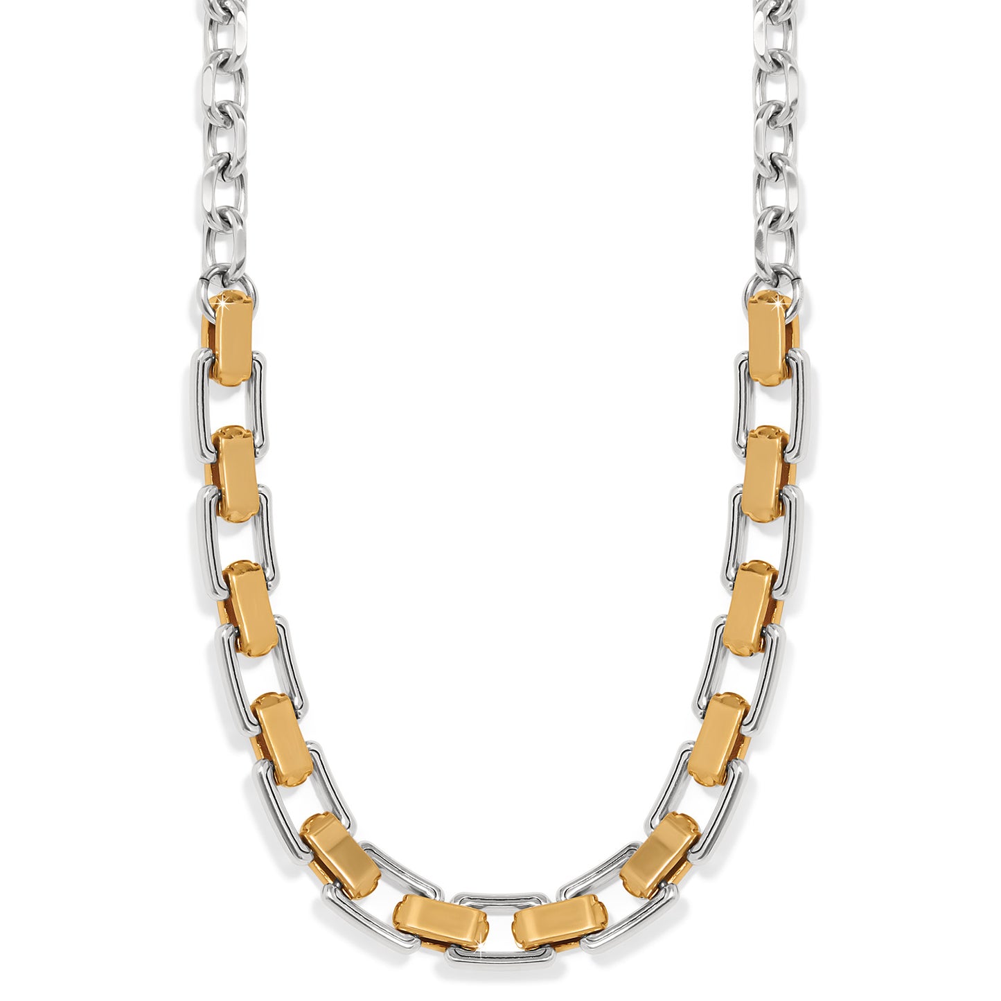 Brighton Mosaic Two-Tone Links Necklace-Silver/Gold