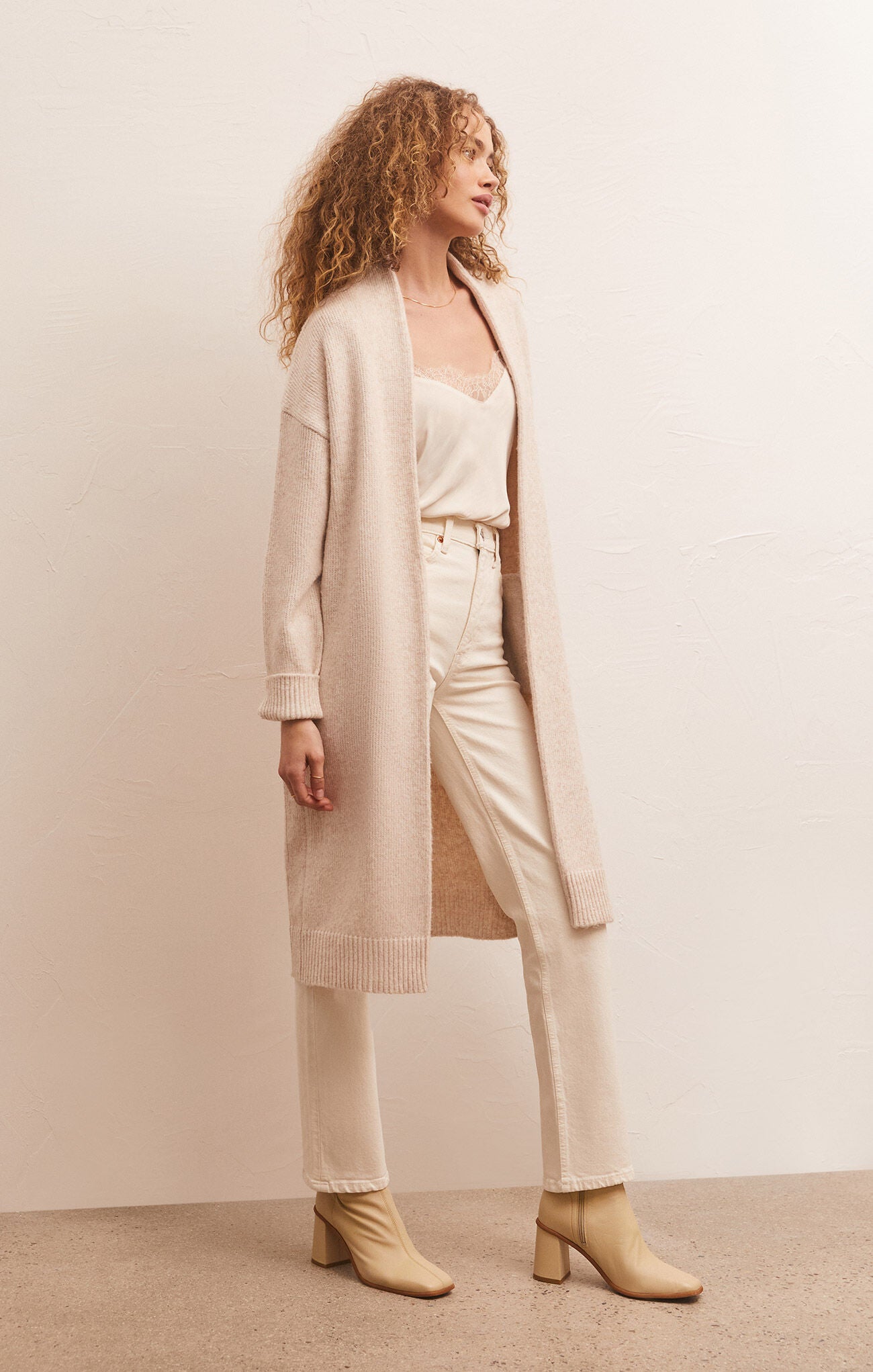 Z Supply Phoebe Duster Sweater-Light Oatmeal Heather