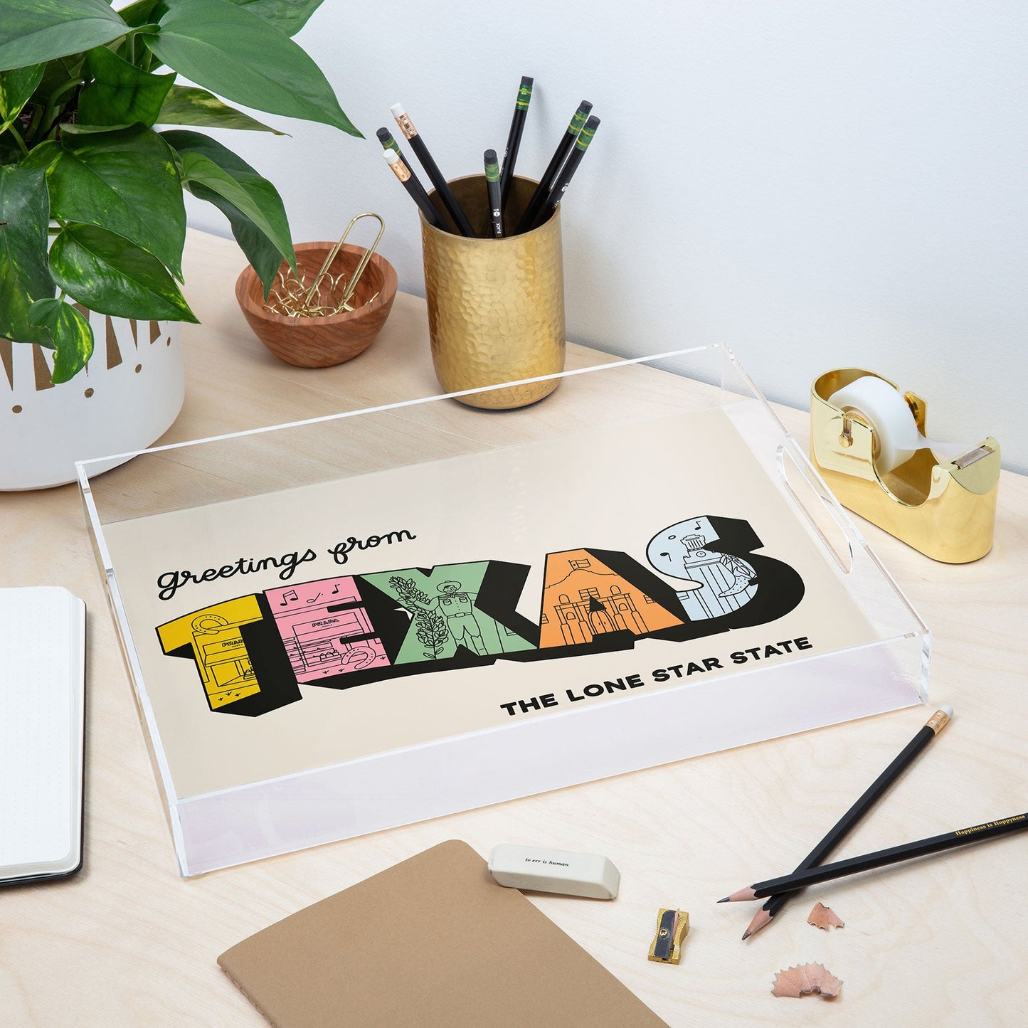 Deny Designs Rhianna Marie Chan "Greetings From Texas" Acrylic Tray