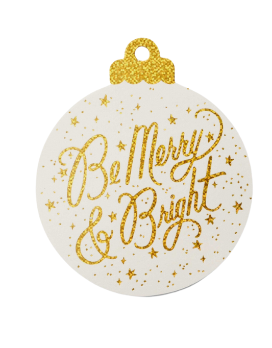 Rifle Paper Co. “Be Merry & Bright” Die-Cut Gift Tag - Pack of 8