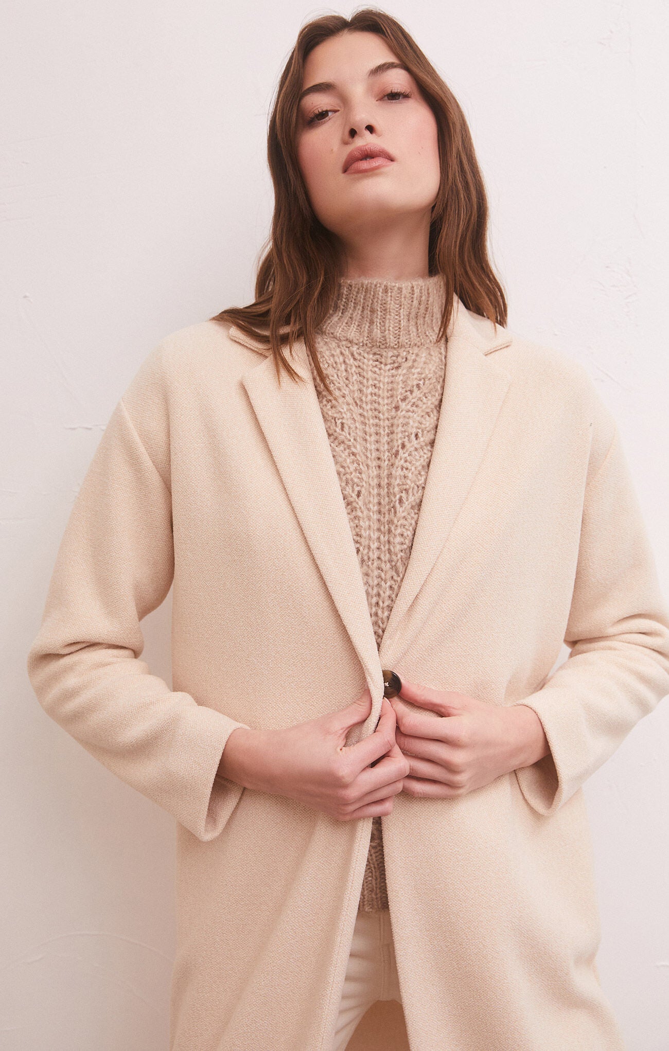 Z Supply Mason Coat-Light Oatmeal Heather
