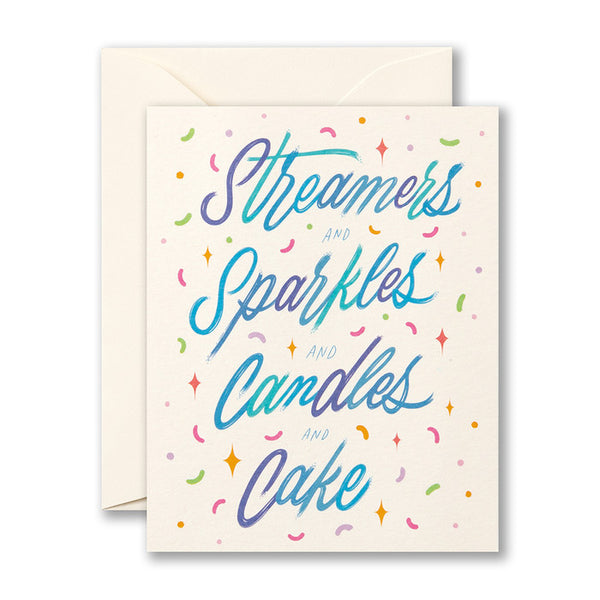 Compendium “Streamers & Sparkles & Candles & Cake” Greeting Card