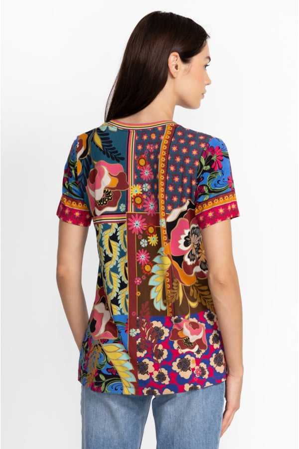 Johnny Was Promisino Favorite S/S V-neck Tee-Multi