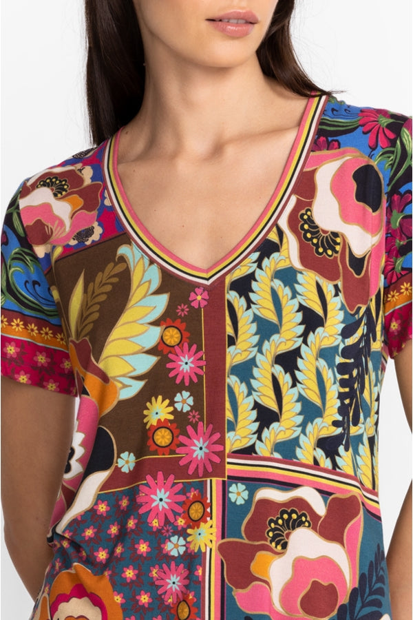 Johnny Was Promisino Favorite S/S V-neck Tee-Multi