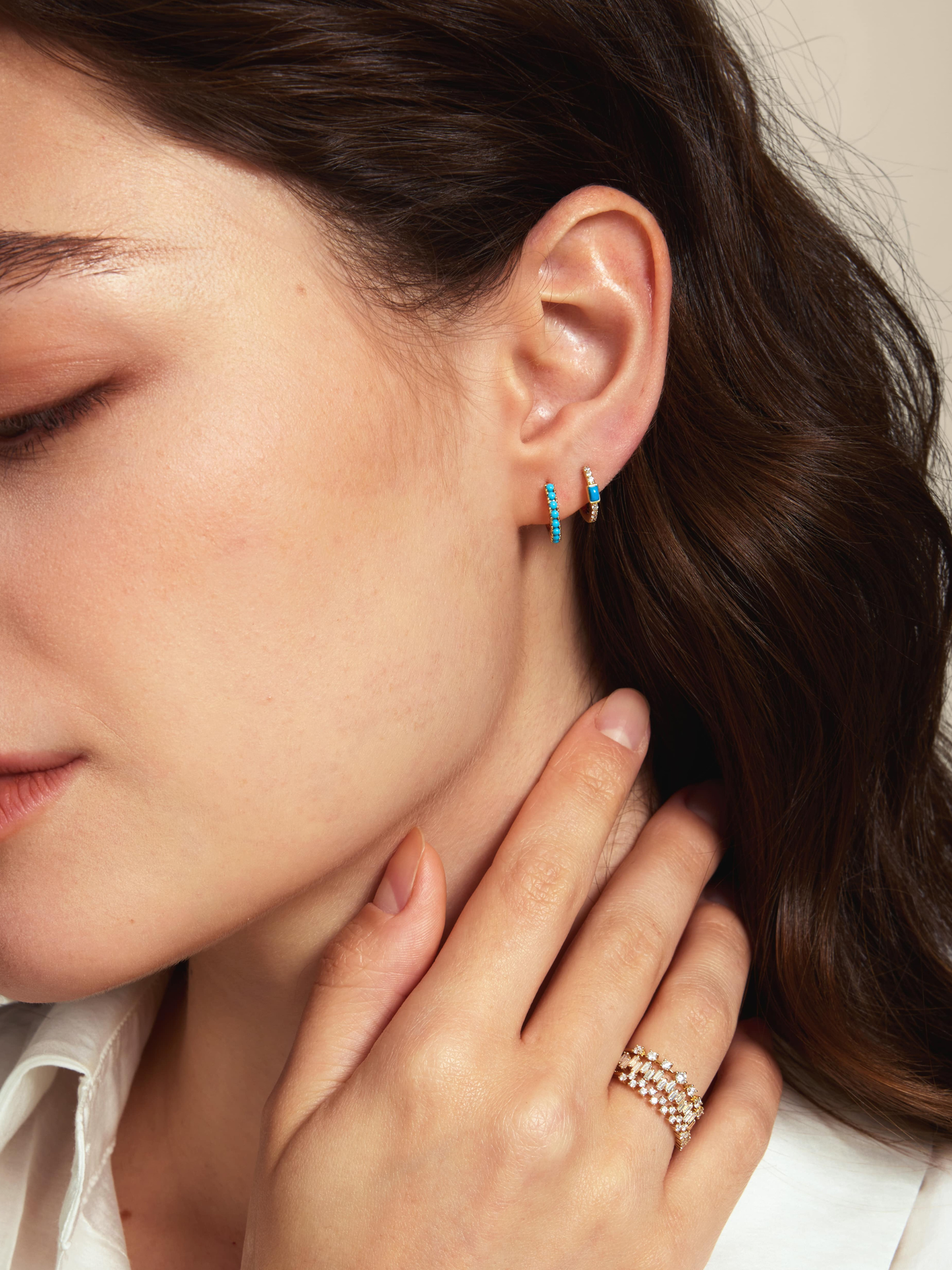 LeMel “Turquoise” Huggie Earrings