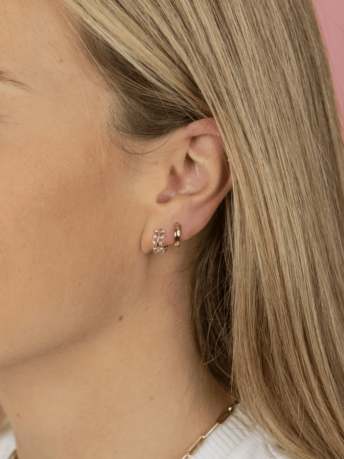 LeMel Vine Huggie Earrings - Gold