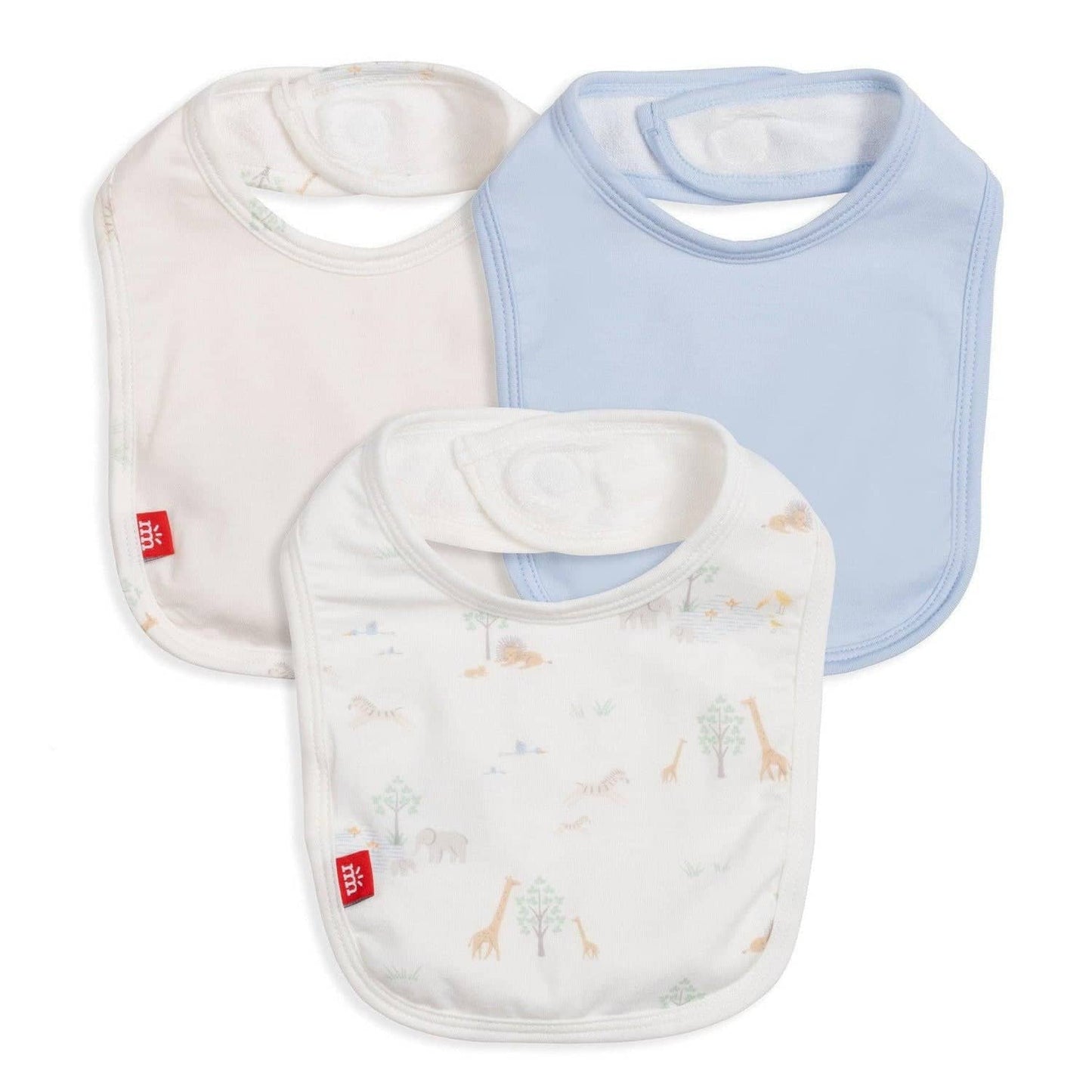 Magnetic Me "Serene Safari" Bib Pack-Set of 3-White