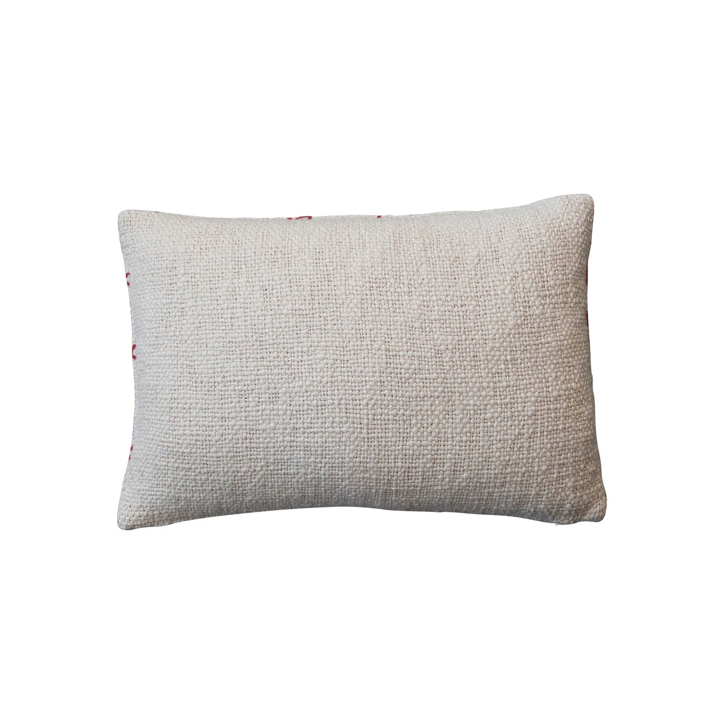24" x 16" Woven Cotton Slub Lumbar"Ho Ho Ho" Pillow -Ivory