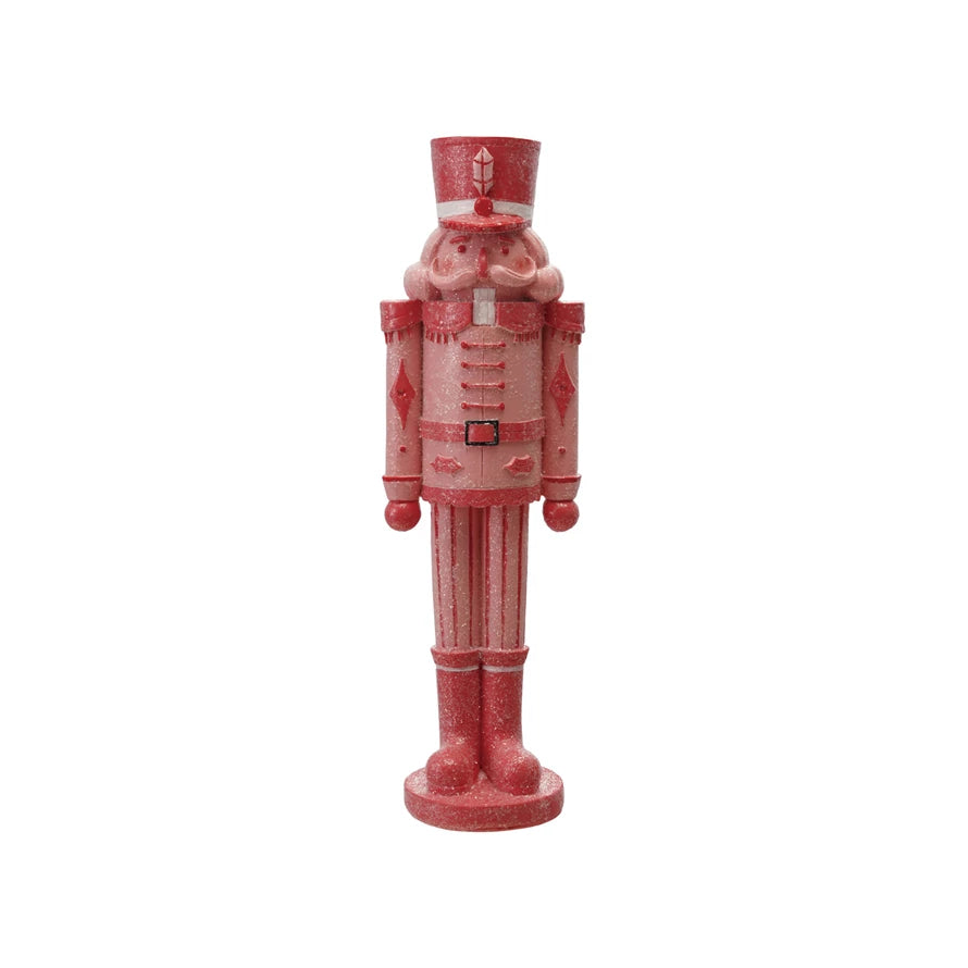 Resin Nutcracker -Pink/Red