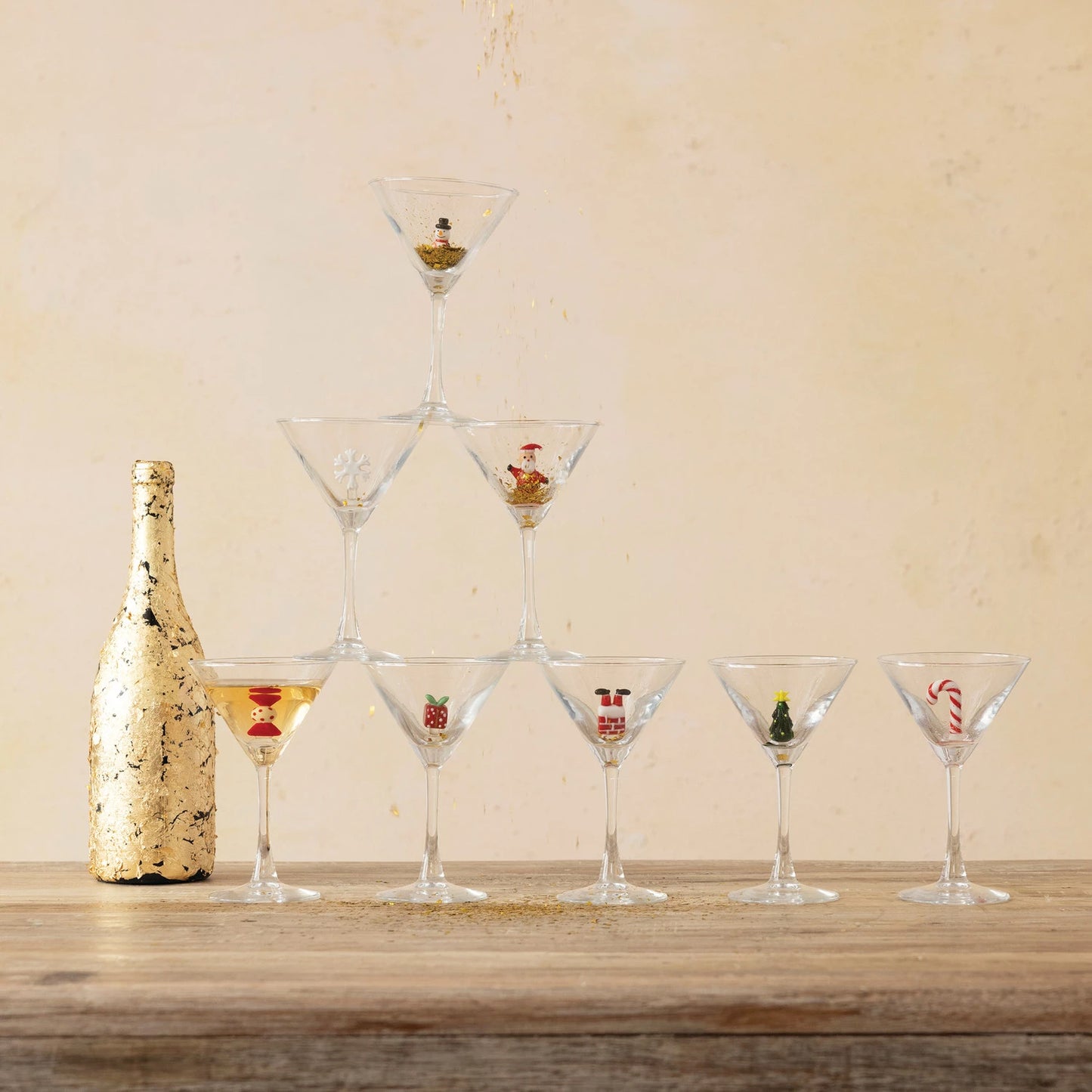 Martini Glass with hand blown figure