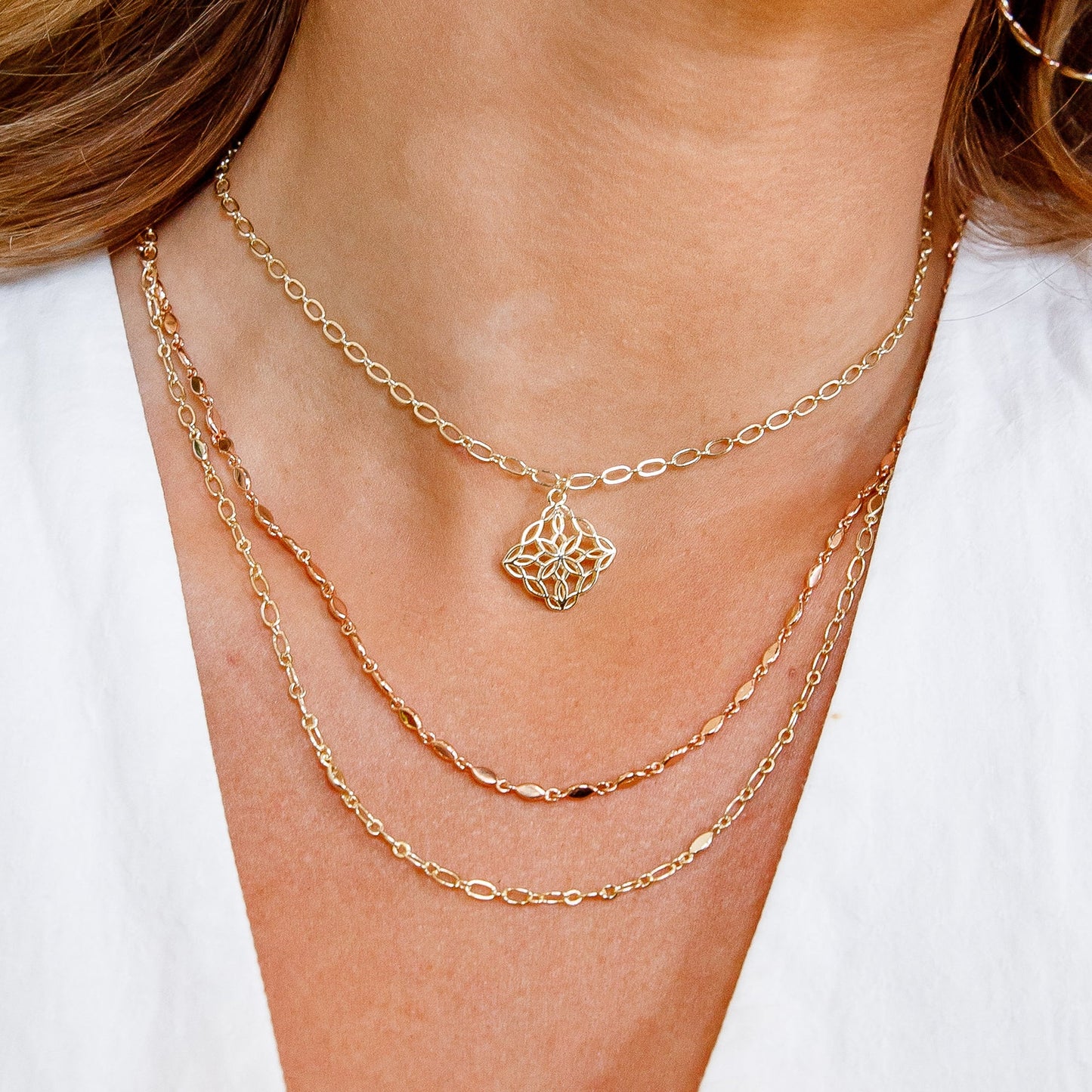 Natalie Wood Designs "Bloom Drop" Necklace -Gold