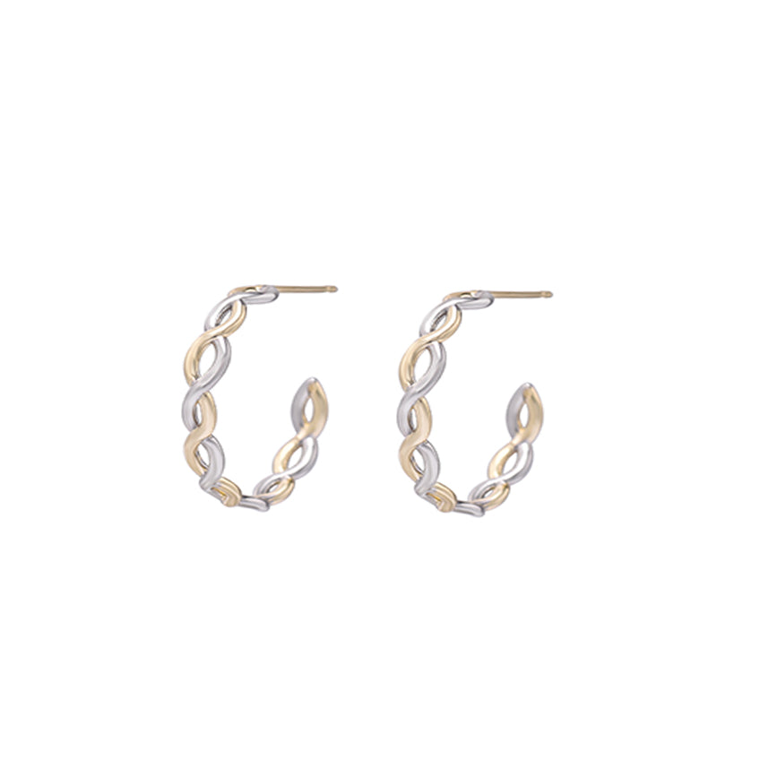 Natalie Wood Designs "Bloom" Mini Hoop Earrings -Mixed Metal