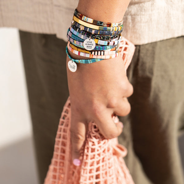 Scout Curated “Good Karma Miyuki" Charm Bracelet- Cloud/Sparkle/Silver