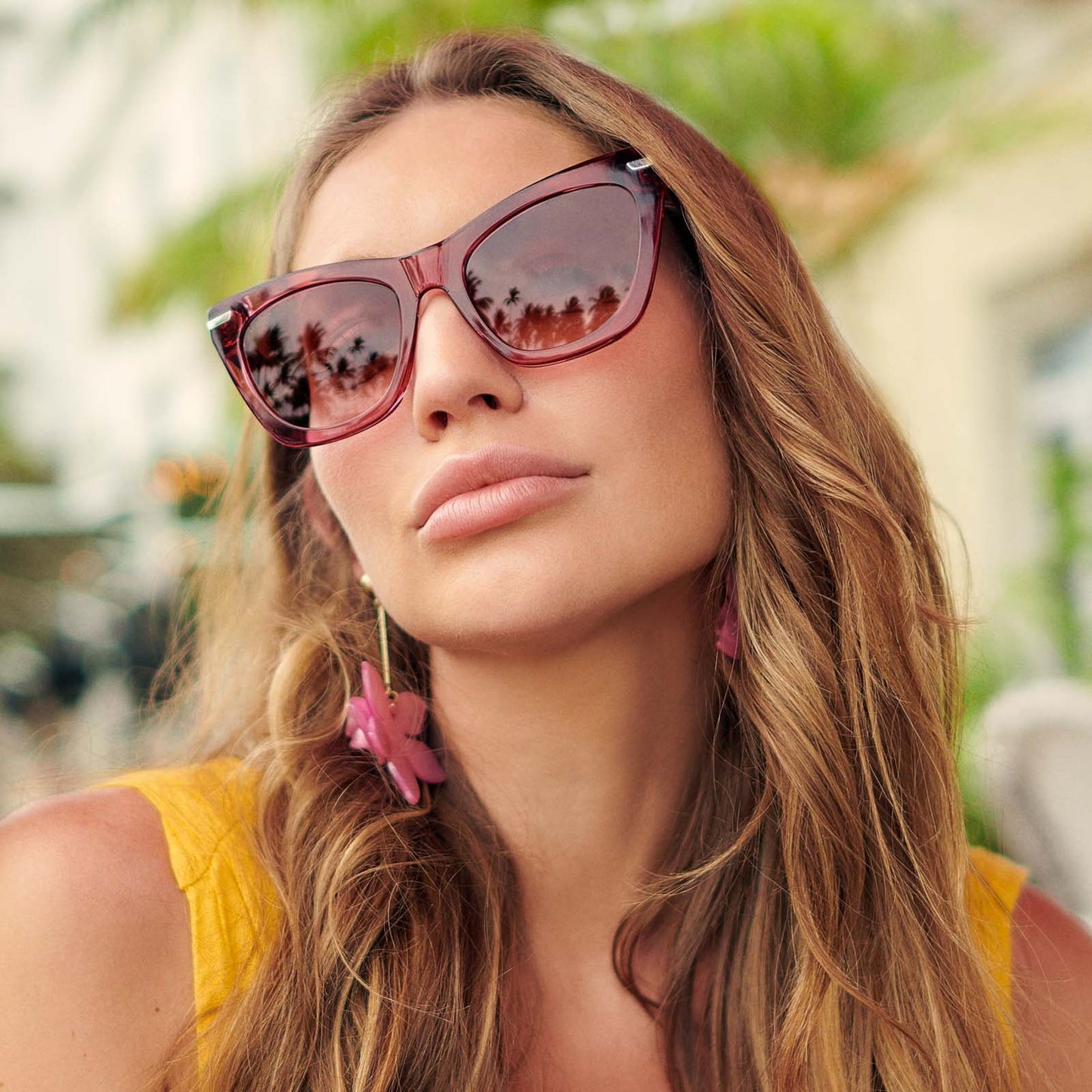 DIFF Eyewear "Alyssa" Macarena Pink Crystal with Wine Gradient Lenses