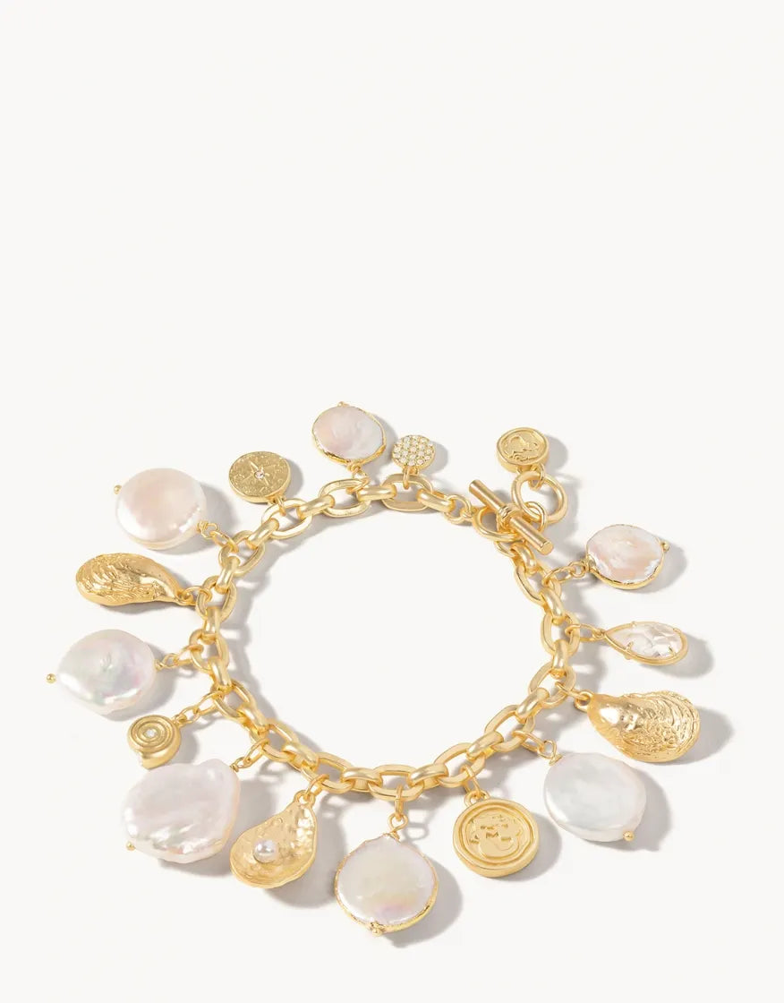 Spartina 449 Pearl Charm Toggle Bracelet-Pearl