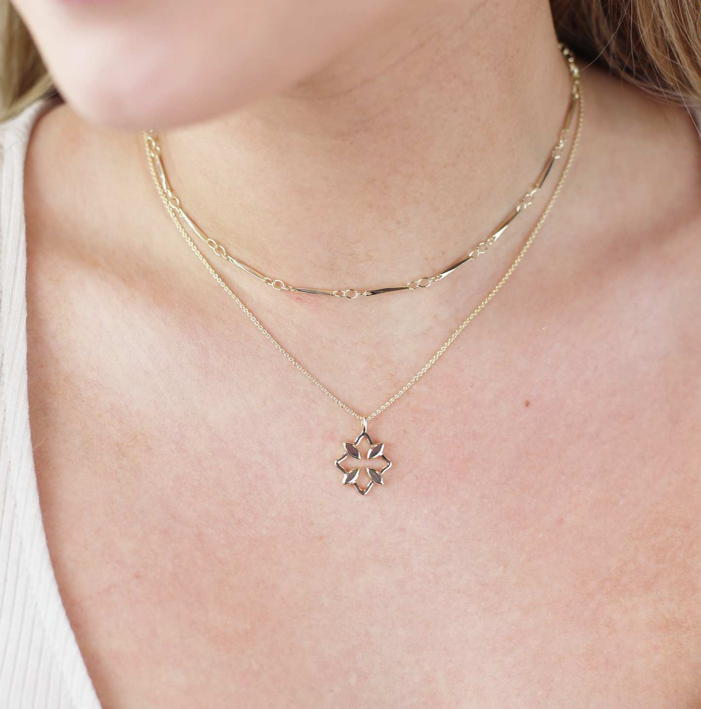 Natalie Wood Designs "Grace" Mini Drop Necklace-Gold