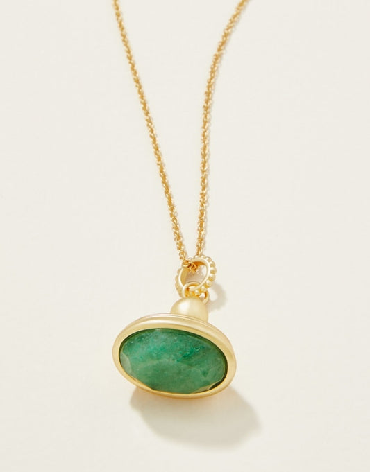 Spartina 449 Fob Necklace 17" Green Aventurine