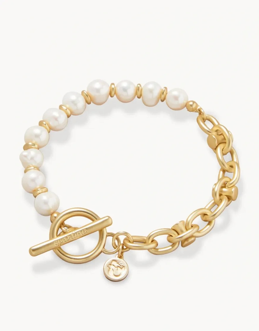 Spartina 449 Hourglass Toggle Bracelet-Pearl