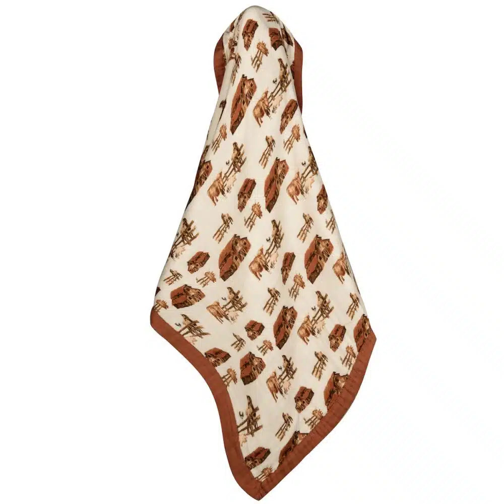 Milkbarn Kids "Homestead" Big Lovey Three-Layer Muslin Blanket