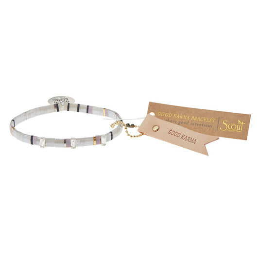 Scout Curated “Good Karma Miyuki" Charm Bracelet- Cloud/Sparkle/Silver