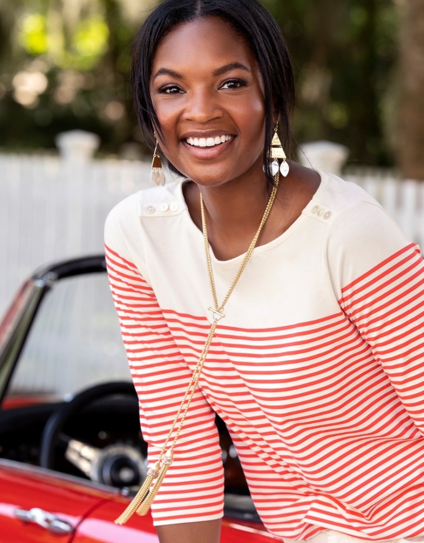 Spartina 449 Sweetspire Triangle Earrings- MOP
