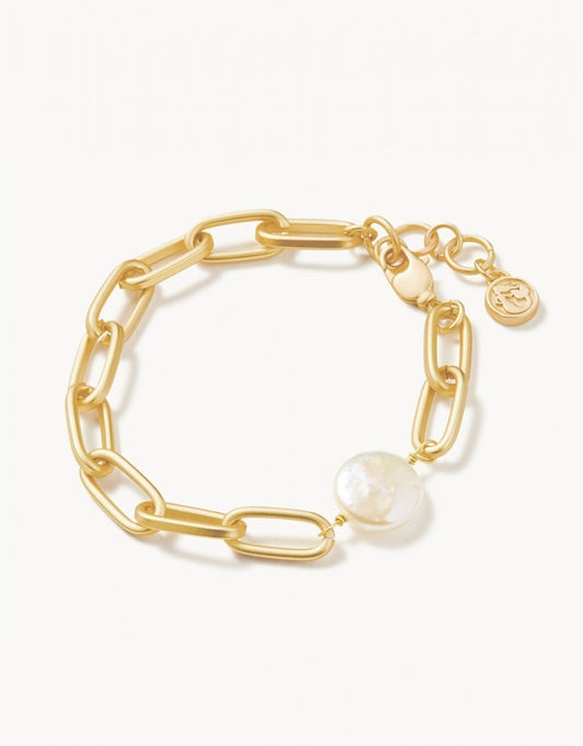 Spartina 449 Coin Pearl Chain Bracelet-Pearl