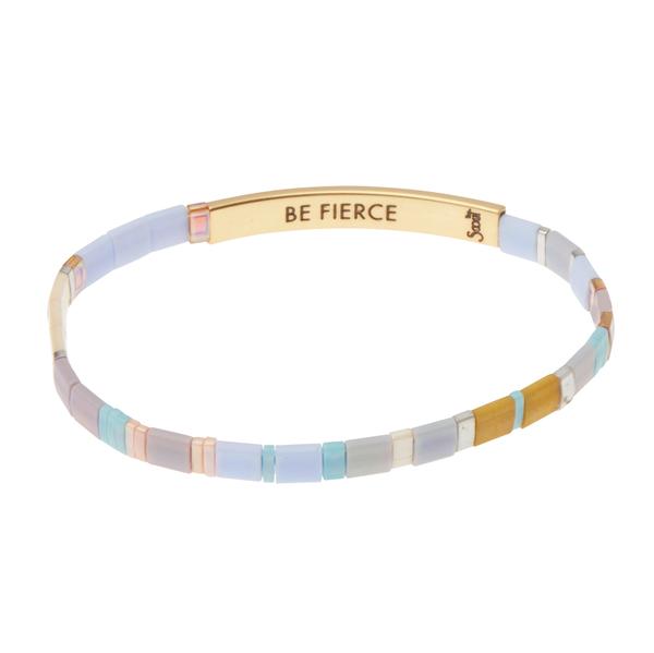 Scout Curated "Good Karma" Miyuki Bracelet | Be Fierce - Lavender/Gold