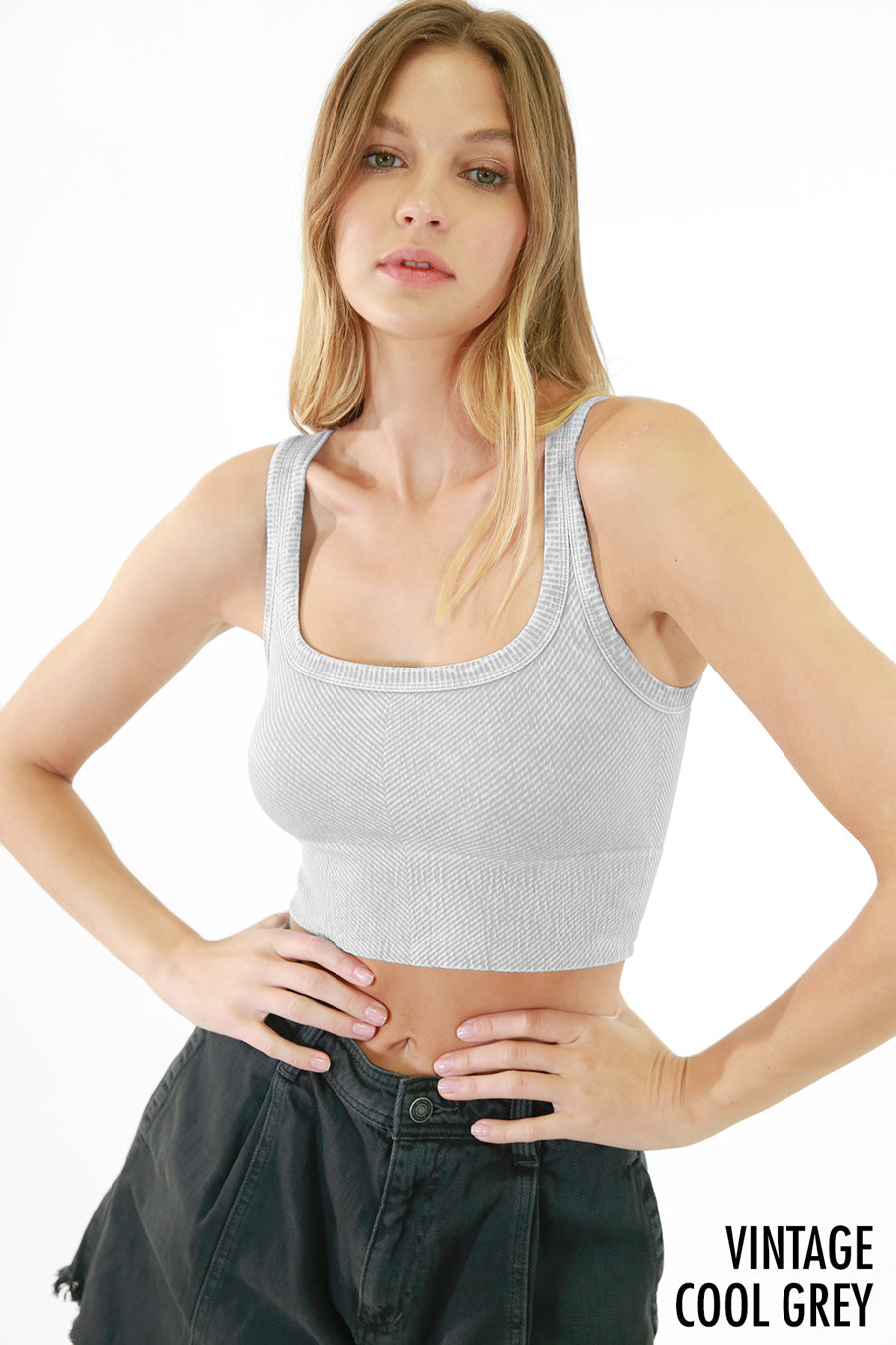 Niki Biki Vintage Chevron Crop Top