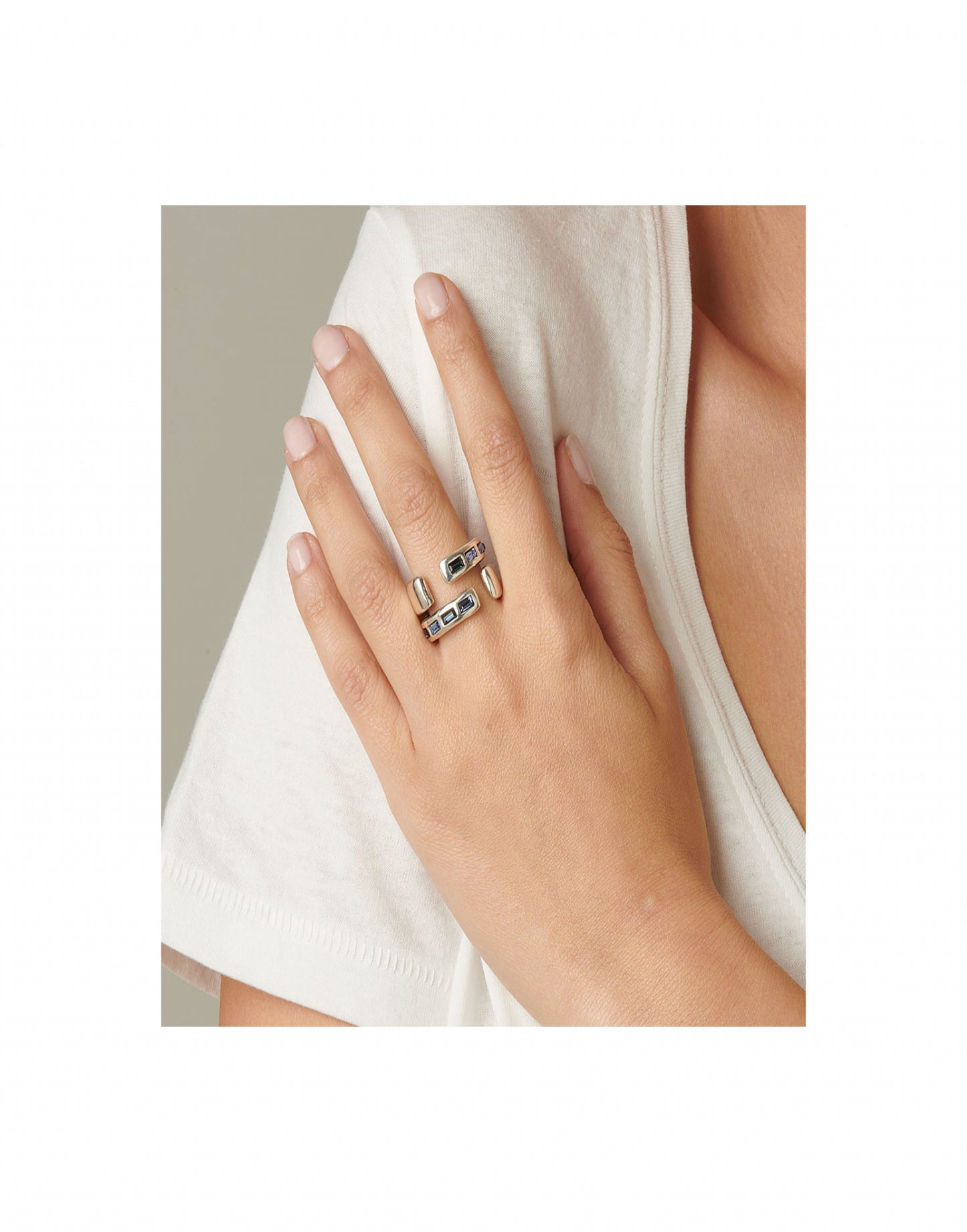 Uno de 50 "Nightbird Wrap" Ring-Silver