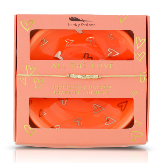 Lucky Feather Bracelet + Dish Set