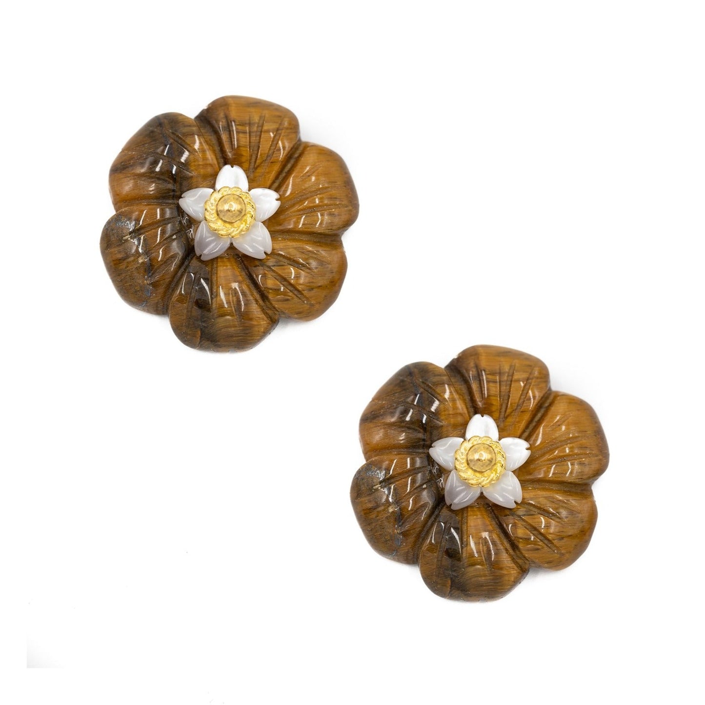 Hazen & Co. "Azalea" Earring-Tiger Eye