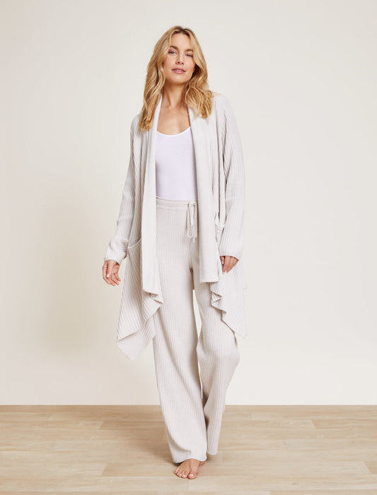 Barefoot Dreams CozyChic Ultra Lite® Draped Shawl Collar Cardi-Almond