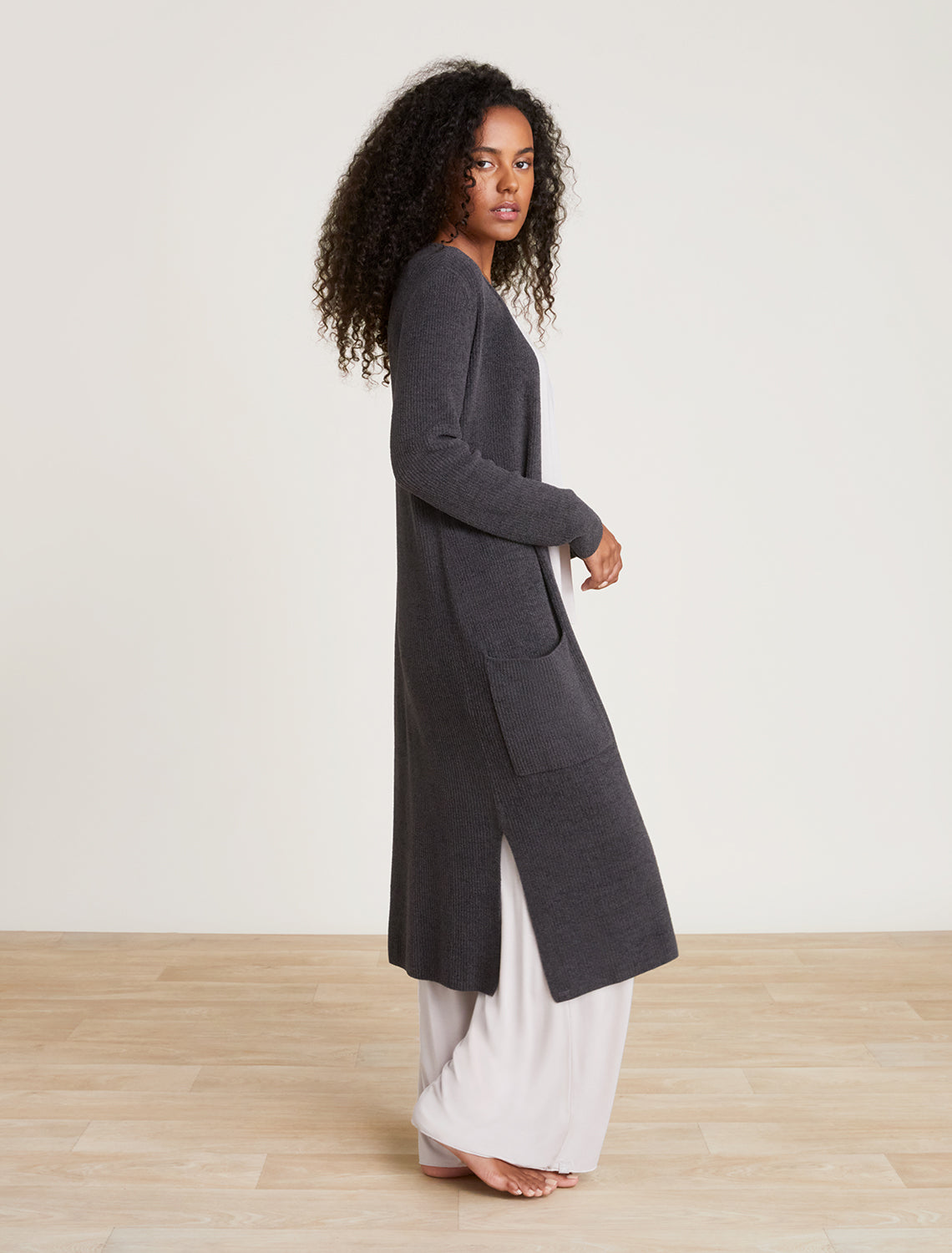 Barefoot Dreams CozyChic Ultra Lite Long Cardi-Carbon