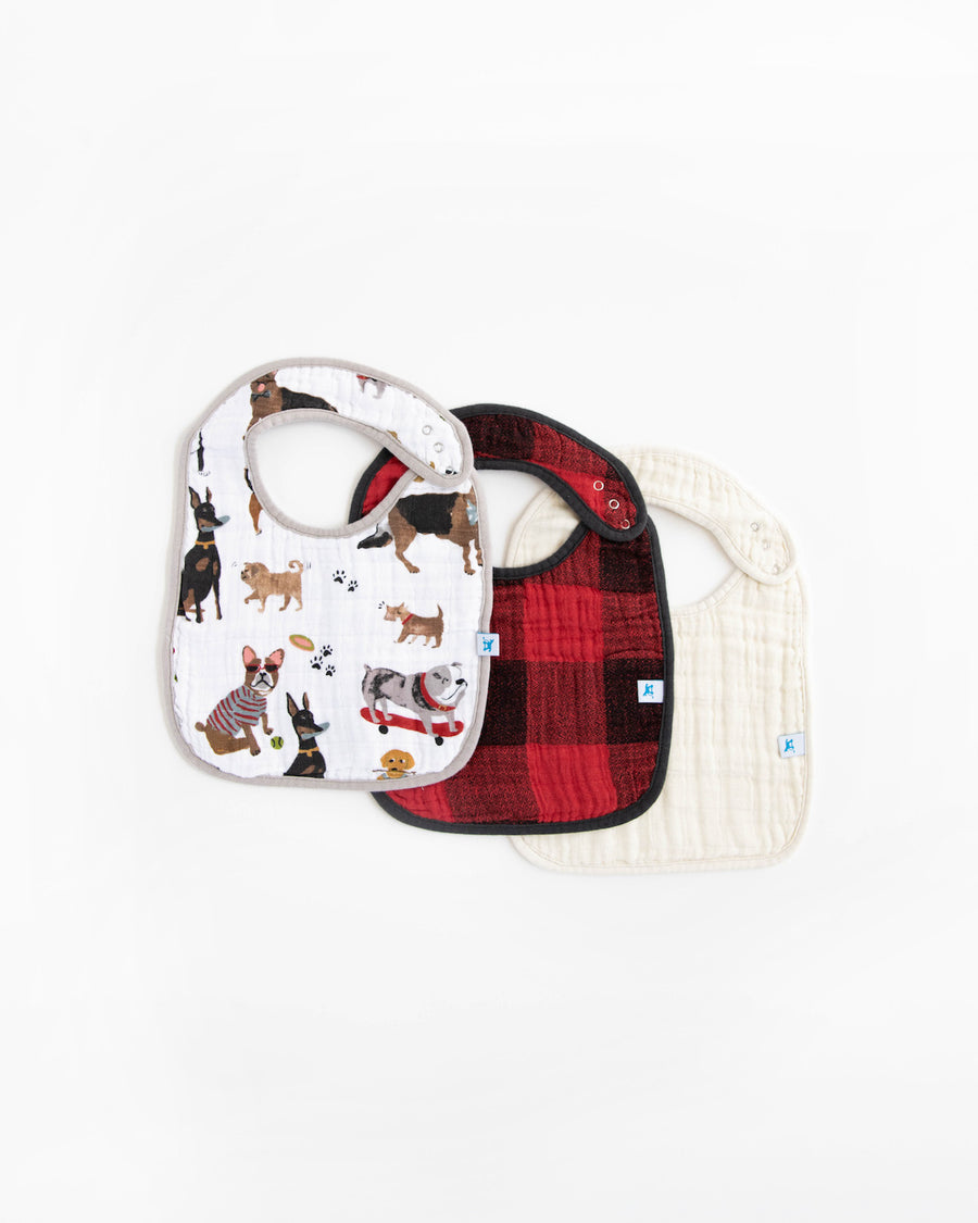 Little Unicorn Cotton Muslin Classic Bib 3 Pack - Woof