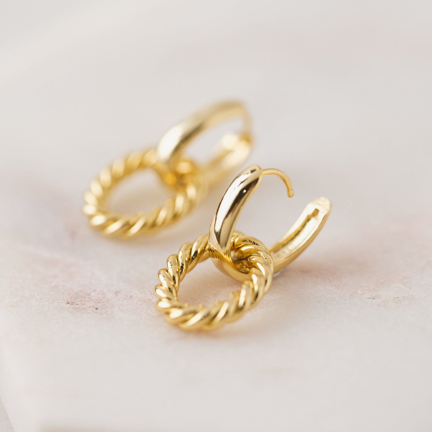 Lovers Tempo “Blanche” Click Hoop Earrings-Gold